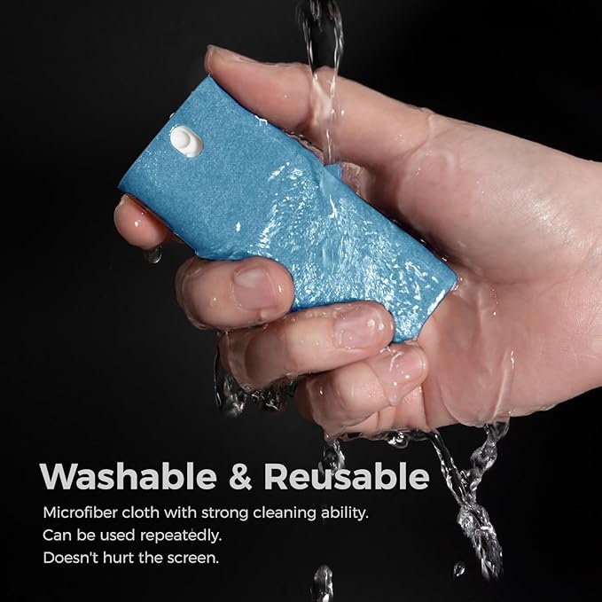 CLICK CLEAN Touchscreen Mist Cleaner, Screen Cleaner, All in One Screen Cleaner Spray with Microfiber and Phone Stand for All Phones, Laptop and Tablet Screens (Light Blue)