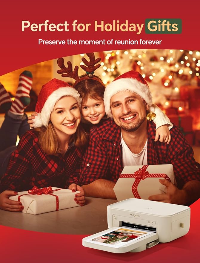 HPRT Photo Printer 4x6,+20 Sheets&1ribbon, Picture Printer for iPhone, Android, Smartphone, AR Video Printing, Portable Photo Printers CP4100