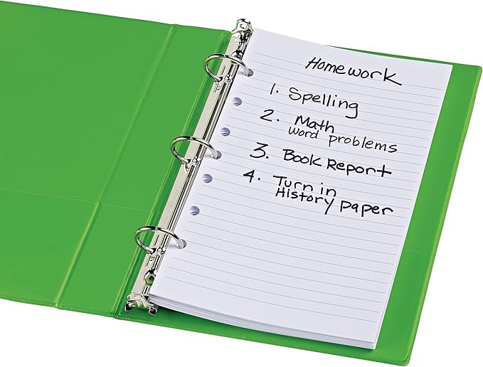 Avery Mini Binder Filler Paper for 3 Ring Binders or 7 Ring Binders, College Ruled, 5.5" x 8.5", 100 Sheets per Pack, 6 Packs, 600 Sheets Total (14230)