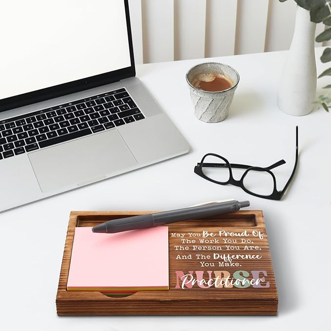 Nurse Practitioner Sticky Note Holder, Nurse Practitioner Thank You Appreciation Gifts for Men, Women, Nurse Practitioner NP Office Desk Self-Stick Note Pad Holders GSH477