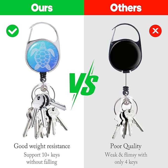 Cute ID Badge Holder with Lanyard Retractable Badge Reel Clip Funny Lanyards for ID Badges Name Tags Retractable Keychain for Teacher Doctor Student Women Men Nurse Accessories for Work (Turtle)