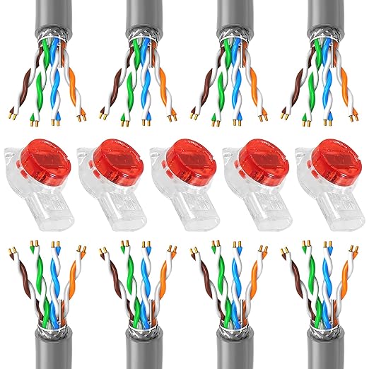 200pcs K3 Telephone Wire Splice Connector Waterproof UY Gel Filled Wire Button Connector Orange Clear Phone Splice Network Cable