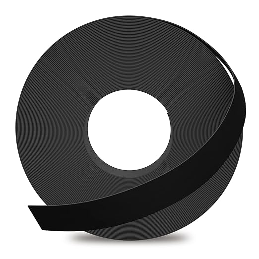 GSCIT Club Black Edge Banding, 7/8 inch x 250ft Melamine Edge Banding with Hot Melt Adhesive Preglued Cabinet Edge Banding Flexible Black Veneer Edging