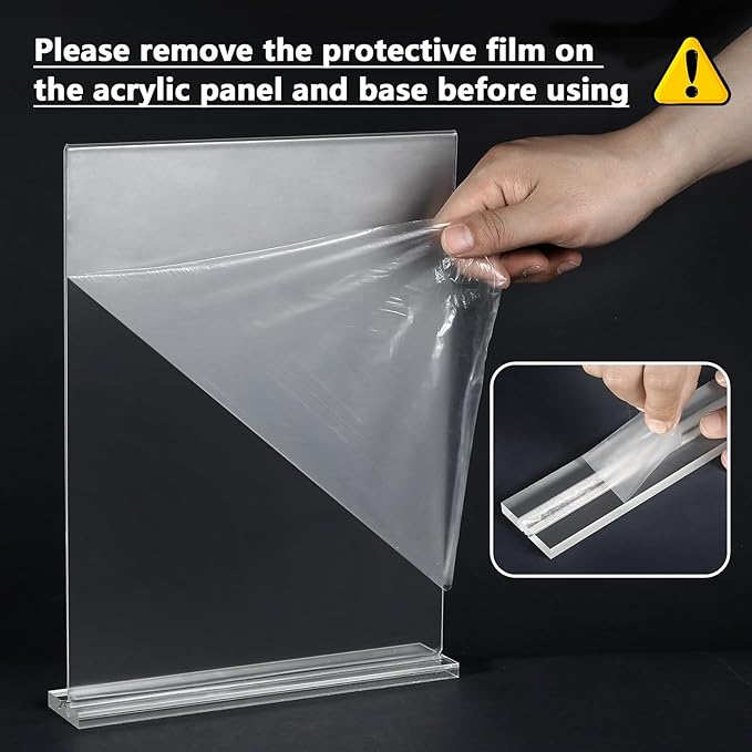 MaxGear Acrylic Sign Holder 8.5x11 Inches 2 Pack, Double Sided Clear Display Stand Table Top Sign Paper Holder, Vertical Menu Flyer Holder, Plastic Sign Frame for Stores, Restaurants, Hotels, Office