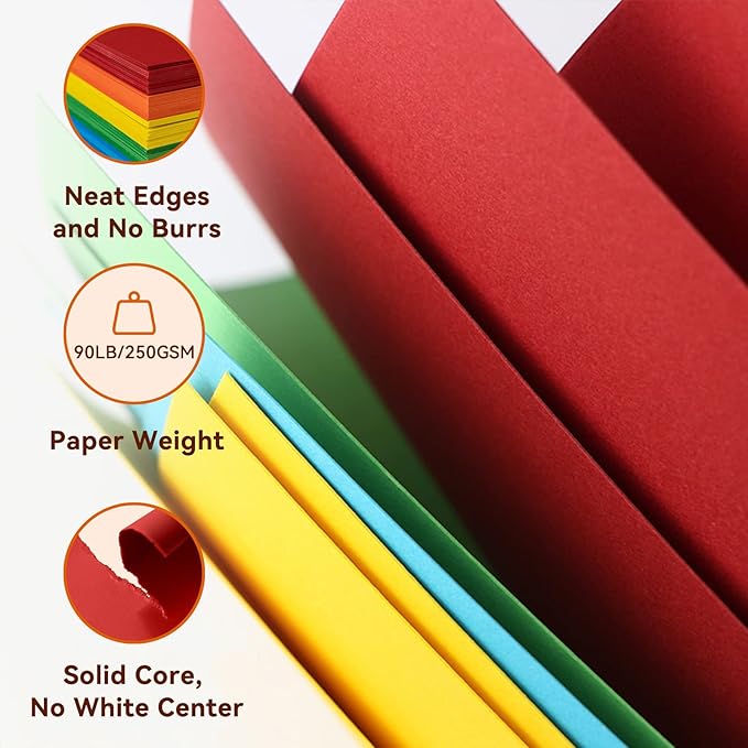 Colored Cardstock Paper, A4 Heavy Card stock 30 Assorted Colors for Cricut, Thick Paper for Card Making, Scrapbooking, Printer, Craft (80lb / 230gsm)