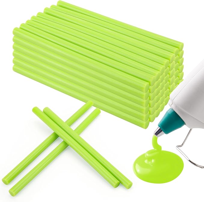 MATUFF Light Green hot Glue Sticks Full Size 0.43” Dia x 8” Long, 52 pcs Hot melt Adhesive Glue Sticks, All-Purpose Colored Glue Gun Sticks for Christmas Decoration Crafts Arts School Repair Bonding