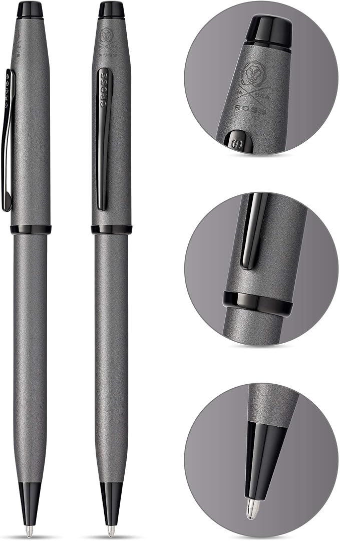 Cross Century II Refillable Ballpoint Pen Presented in a Luxury Gift Box - Medium Point, Black Ink, Brushed Gunmetal Gray