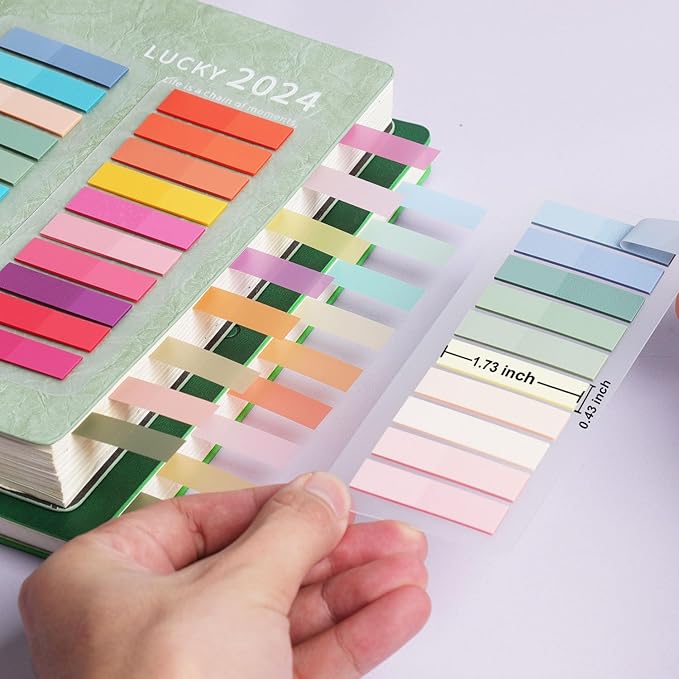 4200 Pcs Sticky Tabs - Colorful Book Tabs, Transparent Sticky Tabs for Books, Sticky Note Tabs, Page Markers Tabs, Book Markers, Page Tabs, Book Tabs for Annotating Books, Book Sticky Tabs