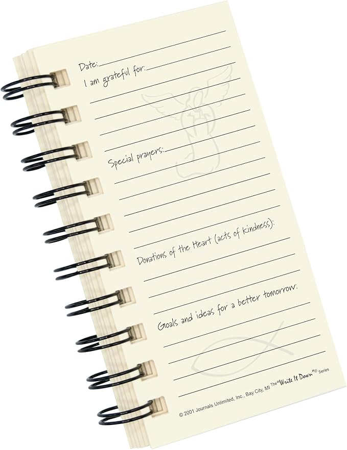 Write it Down series by Journals Unlimited, Guided Journal, Daily Devotions, A Prayer Journal, Mini-Size 3”x5.5”, Kraft Hard Cover, Made in USA