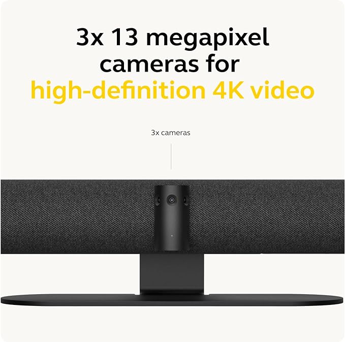Jabra PanaCast 50 – Intelligent 180° Panoramic-4K Meeting Room Video Camera – Inclusive Video Conferencing Camera with Full Room Coverage, Easy to Set-Up Wide Angle Webcam with Microphones - Black