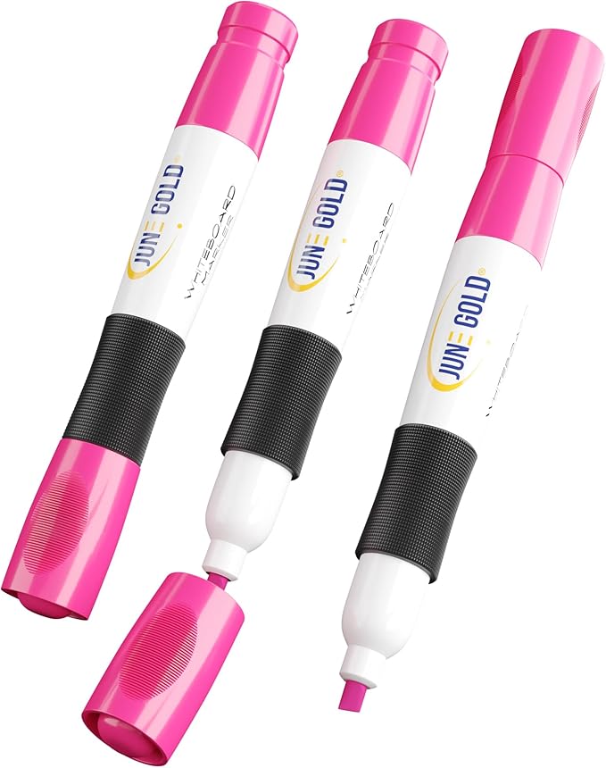 June Gold 39 Assorted Colored Dry Erase Whiteboard Markers, 13 Unique Colors, Chisel Tip, Low Odor, Comfortable Grip & Vivid Lines