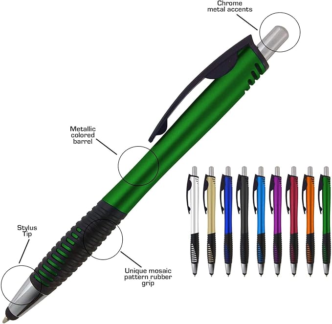 Personalized Stylus Pens with Your Custom Logo or Text-250 Pack Bulk-for Businesses, Parties, and Events, 2 in 1 Capacitive Stylus & Ballpoint Pen Compatible with Most Touchscreen Devices, Purple