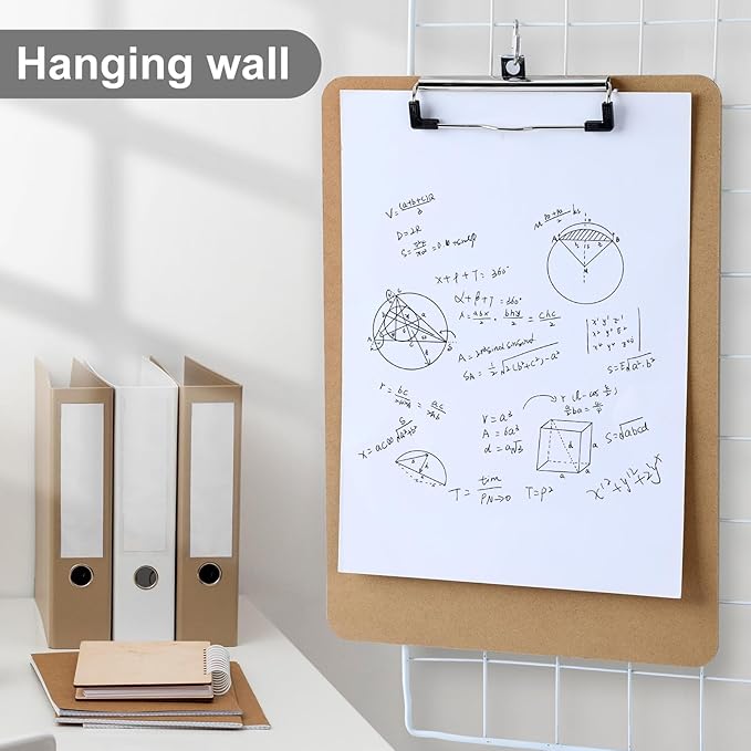 Wood Clipboards 30 Pack, Letter Size Hardboard Clip Board 8.5x11 for Classroom, Students, Kid, A4 Standard Size 9" x 12.5" with Low Profile Clip, Office & School Supply