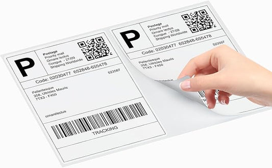 Coopaty Half Sheet Shipping Labels 8.5" x 5.5" Sticker Labels for Laser & Ink Jet Printers, 2 Per Page Self Adhesive Mailing Labels for Packages (20000 Labels)