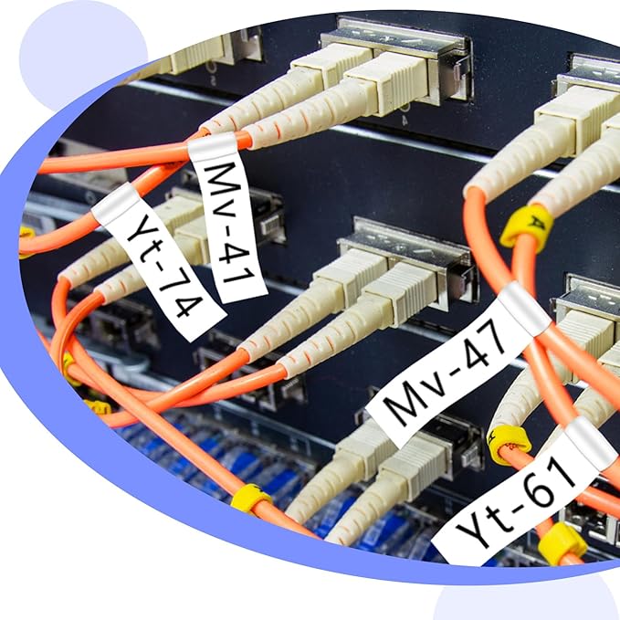 2PK TZe-FX251 1" Compatible for Ptouch Flexible ID Laminated Tape TZ-FX251 24mm 0.94 White Cable Wire Labels Tape for PT-D600 PT-D610BT PT-P710BT P700 Label Maker
