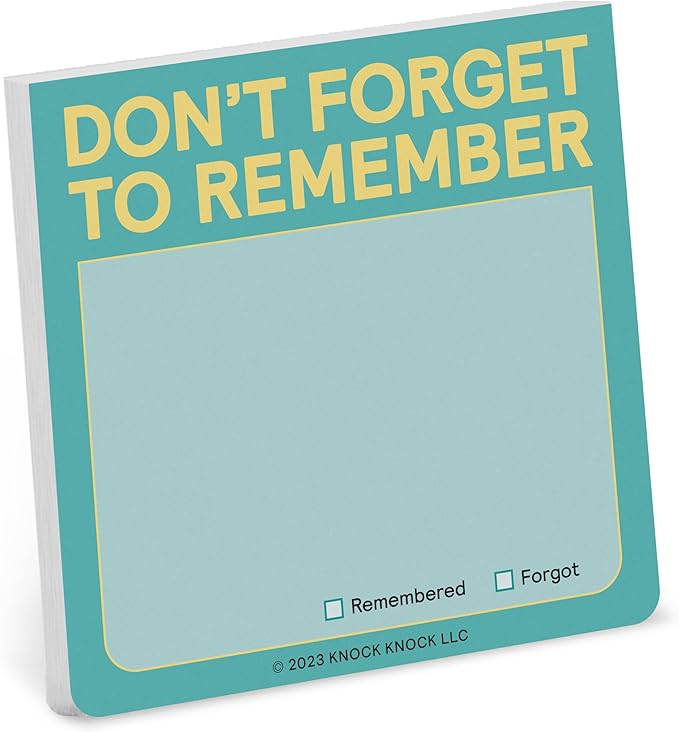 8-Count Knock Knock Don't Forget to Remember Sticky Note Pad, to Do List Notes, 3 x 3-Inches, 100 Sheets Each
