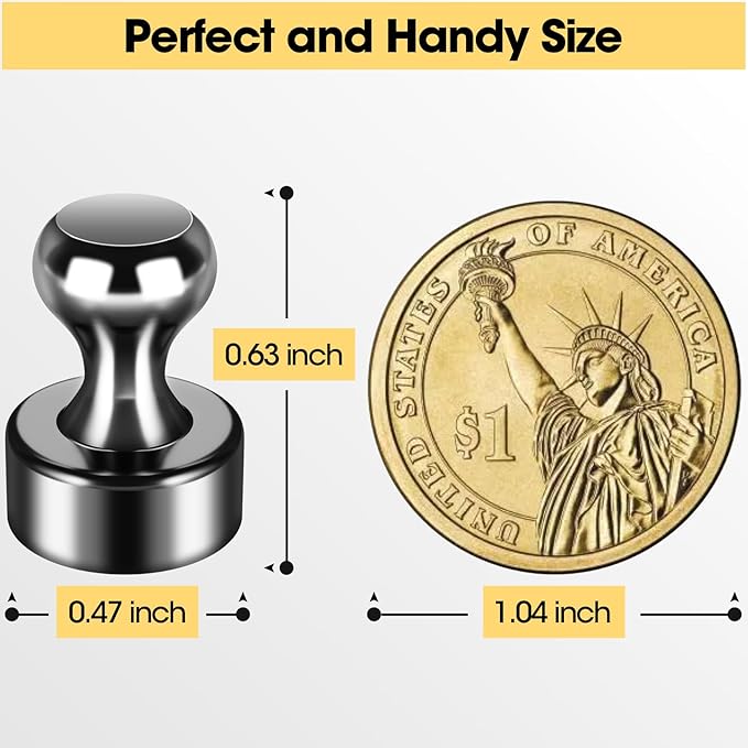 45 Pack Whiteboard Magnets - Refrigerator, Office & School Magnets - Small Neodymium Magnetic Push Pins