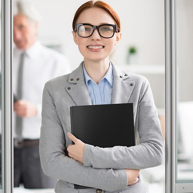 60-Pack Plastic Folders with Pockets and Prongs,2-Pocket Folders with 3 Fasteners, Poly Folders Holds 8-1/2" x 11" Paper for School/Office/Home, Black