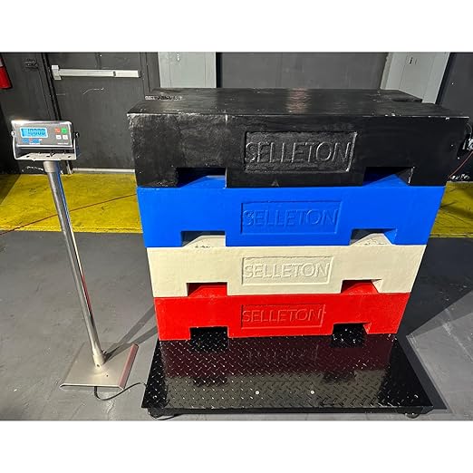 SellEton 60" x 60" (5' x 5') Accurate Floor Scale/Pallet Size with Digital Indicator and Medium Duty Industrial Weighing | 1000 lb x 0.2 lb