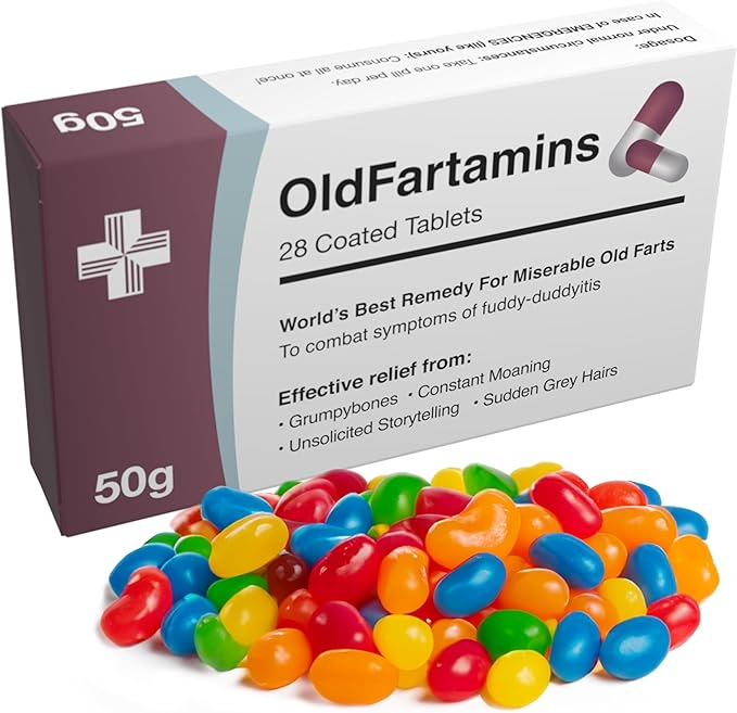 Funny Prank Pill Box with Sweets, Gag Gifts for Men, 20th 30th 40th 50th 60th 70th Birthday Gifts for Him, Novelty Joke Birthday Gifts for Boyfriend, Birthday Gift Hamper for Her, Secret Santa Gifts