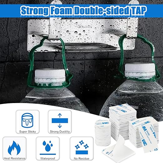 UPINS Double Sided Foam Tape, 60 Pcs Double Sided Tape Heavy Duty Strong Adhesive Double Sided Mounting Tape for Walls Picture Poster Crafts Black (Round, Square & Rectangle)
