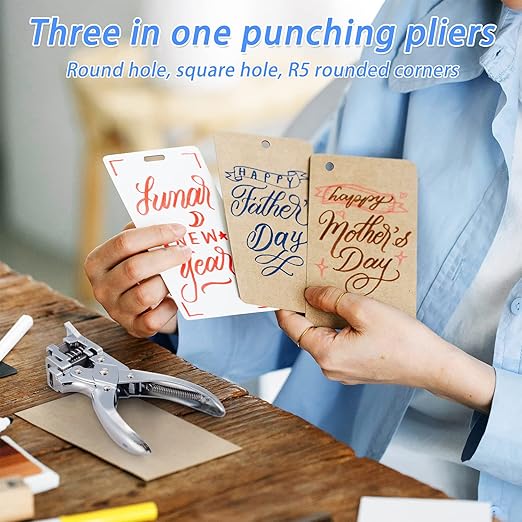 3 in 1 Badge Slot Hole Punch for ID Card: IMLIKE Handheld Card Puncher Suitable for PVC Material, Business Cards and Cardstock(1/8"×33/64" Slot Hole, 3/16" Round Hole and R5 Corner Rounder in one)