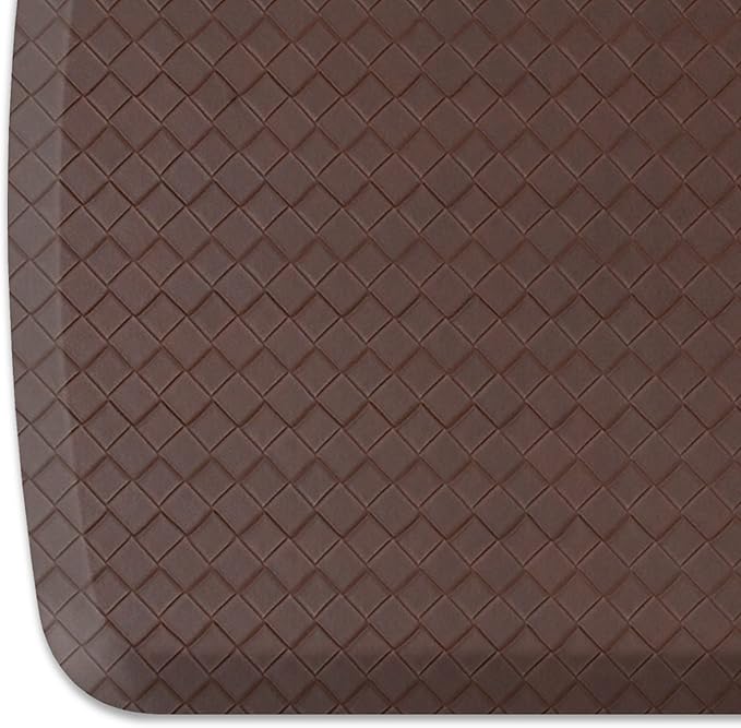 GelPro Elite Premier Gel & Foam Cushioned Anti-Fatigue Kitchen Floor Comfort Mat, Padded Stain-Resistant, Waterproof, Non-Slip Comfort Padded Desk/Office Mat, 20" x 72", Basketweave Truffle