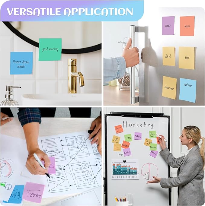 Joyberg 18 Pads Sticky Notes, 3x3” Aesthetic Sticky Notes, 9 Colors of Neutral Notes for Office, School, Home Desks, and More, 50 Sheets/Pad