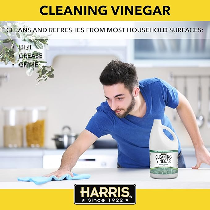 HARRIS Cleaning Vinegar All Purpose Household Surface Cleaner, 128oz (Eucalyptus) with Easy Pour Funnel Included