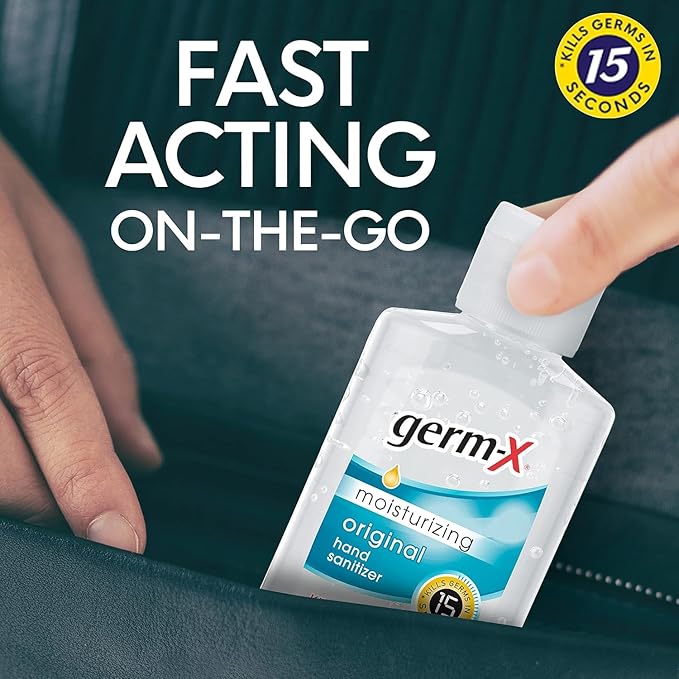 Germ-X Original Hand Sanitizer Gel, Mini Travel Size for On-The-Go, Display Pack, Back to School Supplies , 2 Fl Oz (Pack of 24)