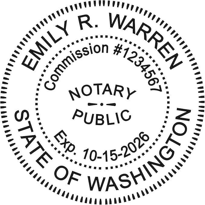 MaxMark Round Notary Pre-Inked Stamp for State of Washington