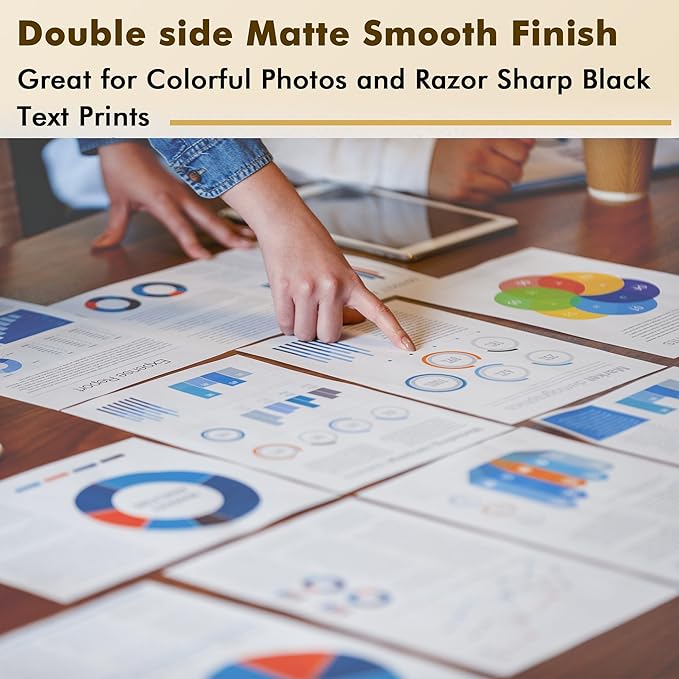 Koala Photo Paper Double-side Matte 8.5X14 Inches Compatible with Inkjet Printer 48LB for Presentation 100 Sheets 180GSM