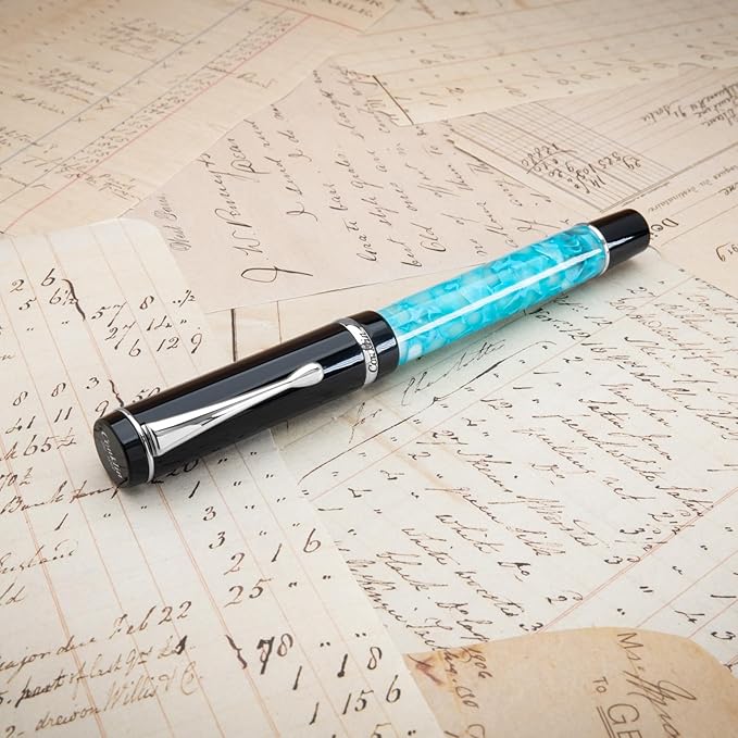 Conklin Duragraph Fountain Pen Turquoise Nights - Medium Nib, Elegant Writing Instrument with Vibrant Turquoise Finish