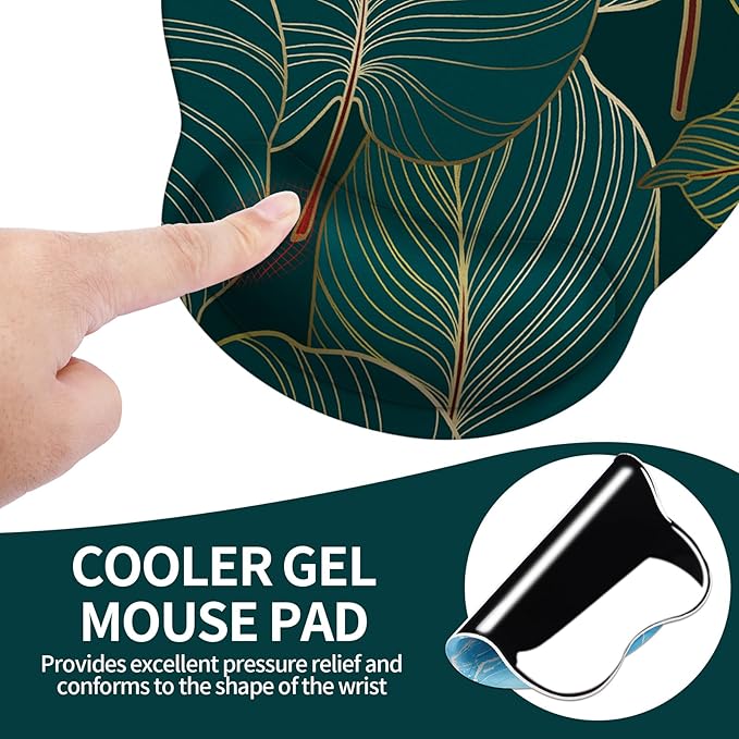 eulps Mouse Pad with Wrist Rest, Comfortable Computer Mousepad with Gel Wrist Support Smooth Surface and Non-Slip PU Base for Pain Relief, Laptop, Office & Home (Tropical Plants)
