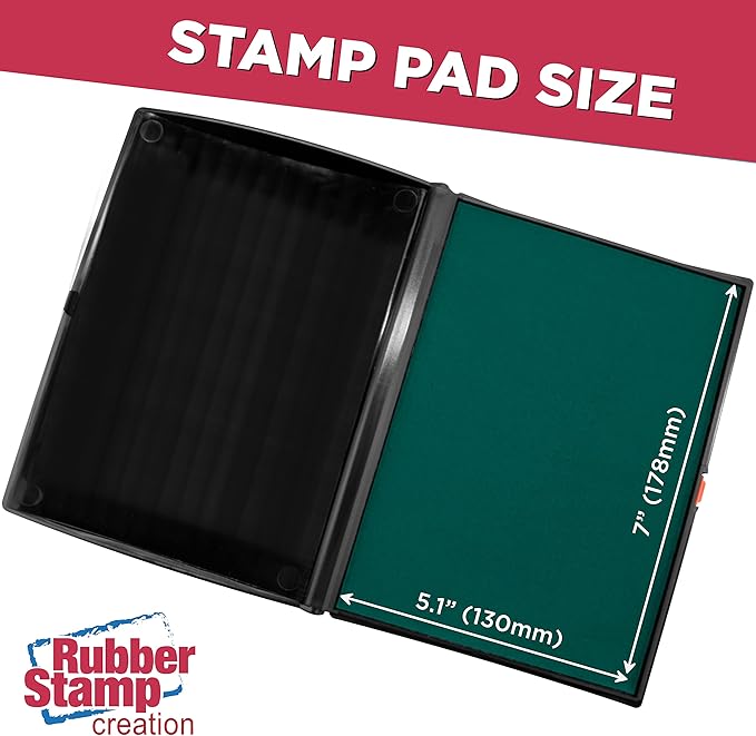 Large Premium Green Ink Stamp Pad - 5" by 7" - Quality Felt Pad