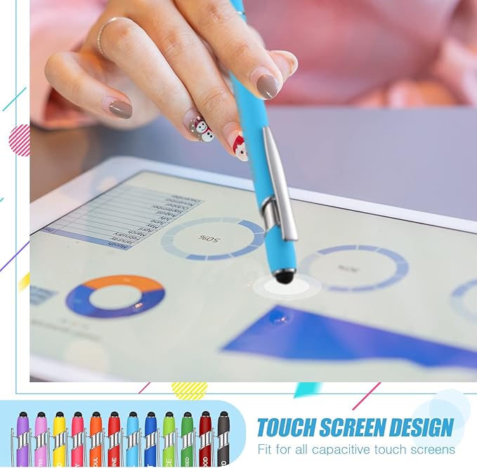 Zonon 12 Pieces Inspirational Pens Bulk Easter Basket Stuffers Motivational Quotes Ballpoint Pens with Stylus Tip Inspirational Gifts for School Office Teachers(Fresh Color,Bible Style)