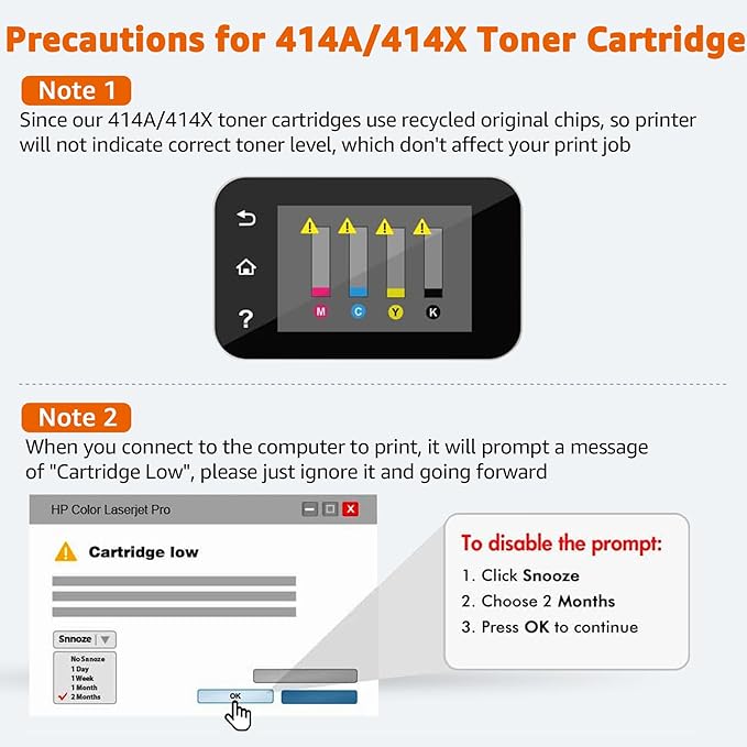 414a Toner Cartridges 4 Pack Replacement for HP 414a Toner 414X W2020a Compatible with HP Color Laserjet Pro MFP M479fdw M479fdn M454dw M454dn M480f Printer