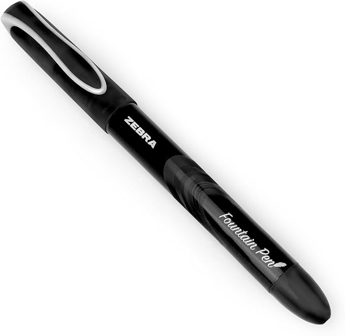 ZEBRA Fuente - Disposable Fountain Pen - Black Ink - Pack of 6