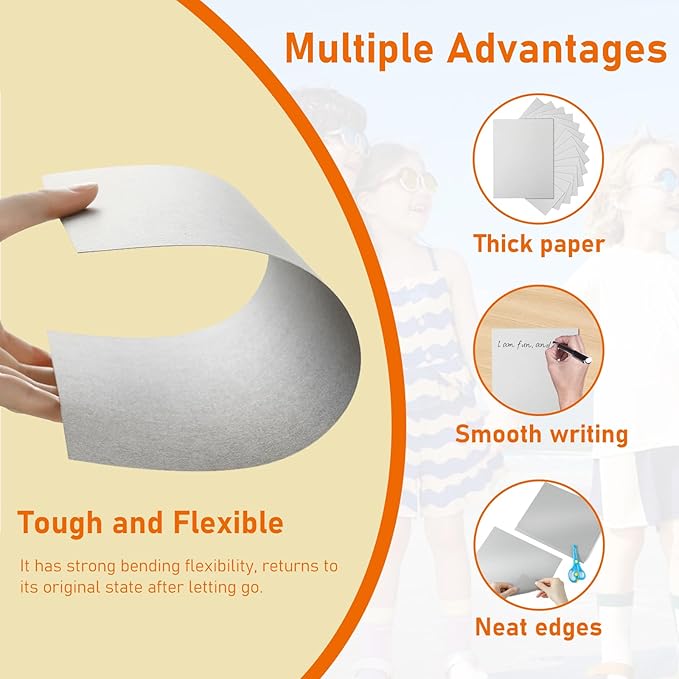 40 Sheets Grey Cardstock 8.5 x 11 Certificate Paper, 75lb Heavyweight Scrapbooking Paper Card Stock for Wedding Invitations, School Crafting, Memus, Business Cards, Graduations