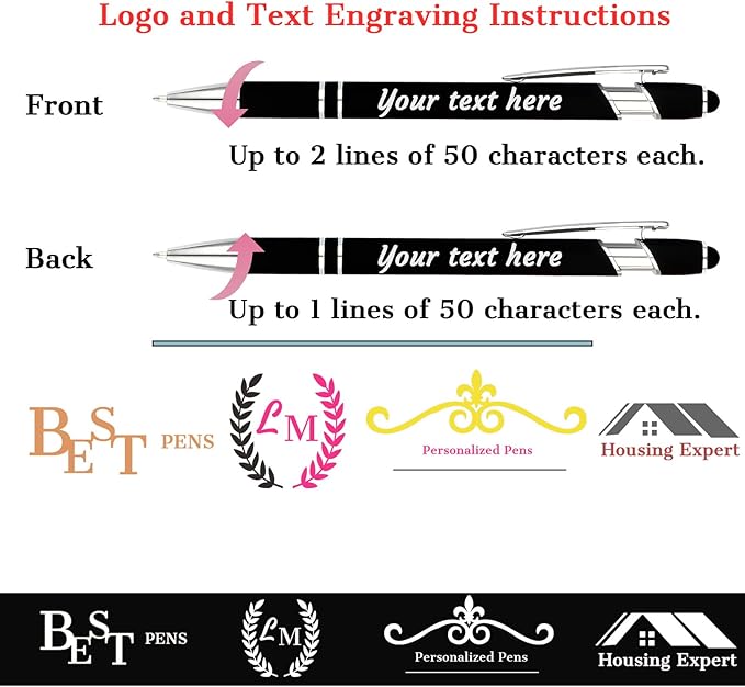 Personalized Pens with Name Logo or Message, Up to 1200 pcs Bulk Custom Metal Ballpoint Pen with Black Ink Customized Gift for Business, Graduation and Promotions (Dark Red)