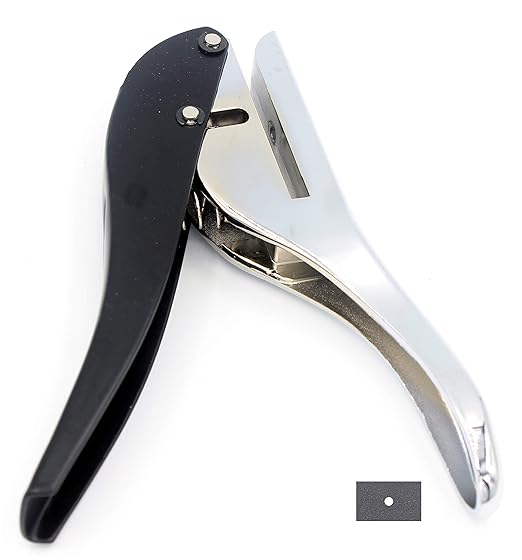 Hand-held 1/8 inch 3mm Round Metal Silver Heavy Duty Single Circle Hole Punch for ID Cards PVC Cards Badge Photos