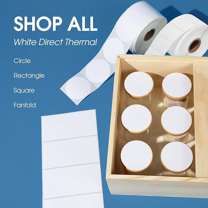 Spartan Industrial - 2.25" X 4” Direct Thermal Labels, Perforated Shipping Labels, Compatible with Rollo & Zebra Desktop Printers - 10 Rolls, 350/Roll