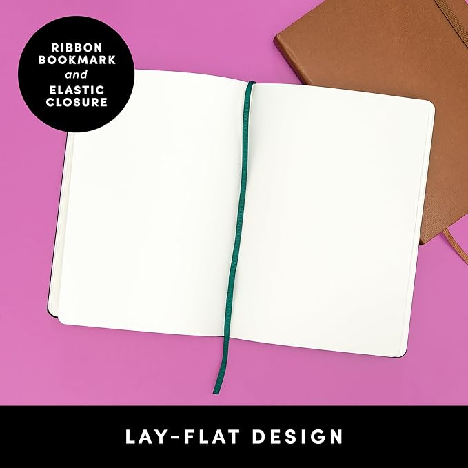 PAPERAGE Blank Journal Notebook, (Lavender), 160 Pages, Medium 5.6 in x 8 in - 100 GSM Thick Paper – Hardcover Journaling Notebook for Work, School, Note Taking or Sketching