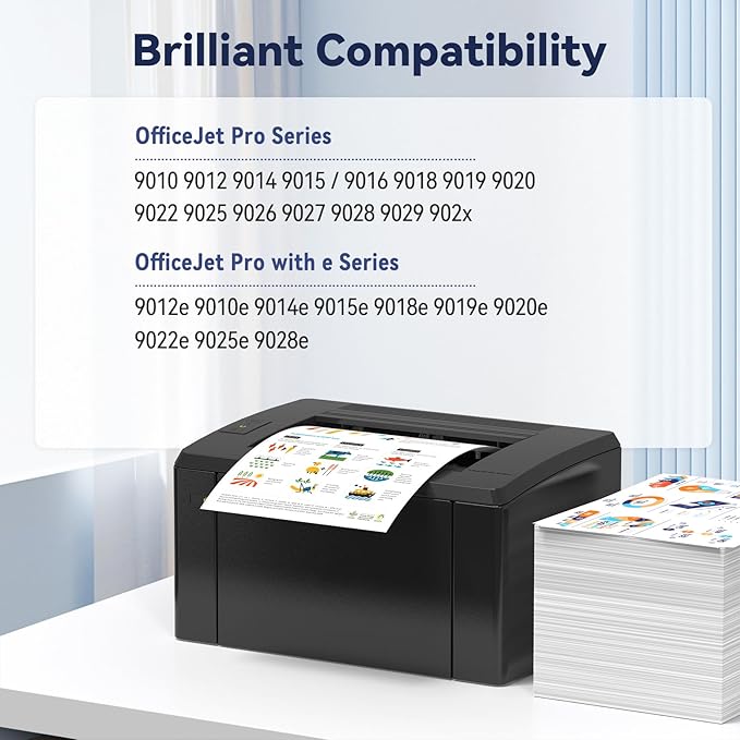 962xl Ink cartridges Compatible for HP 962 XL HP962XL Ink Combo Pack Work with HP Office Jet Pro 9010 9010e 9015e 9018e 9020 9020e 9025 9025e Series (4 Pack kcmy)