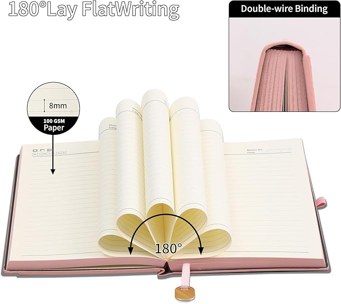 Textured Hardcover Lined Journal for Women Men Magnetic Buckle A5 Leather Journal Notebook with Gift Box 300 Pages 67 lb./100 gsm Paper College Ruled Journaling Notebook for Writing Work School Daily Diary