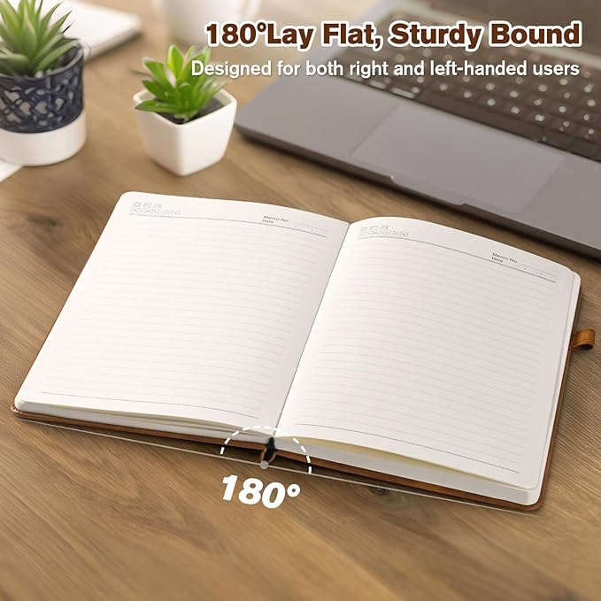 Notebook Journal for Women Men: Leather Journal for Writing, Hardcover College Ruled Journals Notebooks with Thick Paper, Large A5 Daily Journal for Travel, Diary, Gifts for Teens, 5.7"×8.5", Coffee
