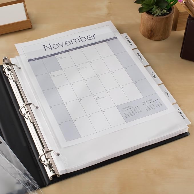 Avery Extra-Wide Big Tab Insertable Dividers for 3 Ring Binders, 5 Tab Set, White Paper, Clear Tabs, Works with Sheet Protectors, 1 Set (11221)