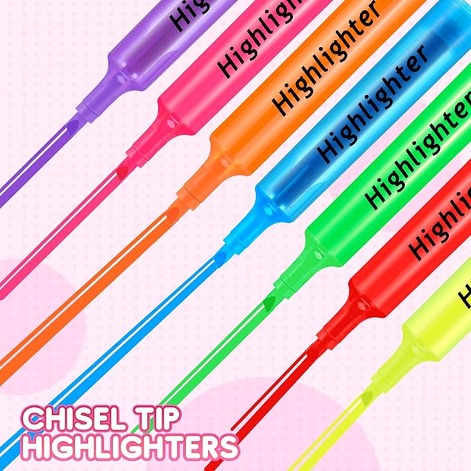 Qilery 72 Pack Highlighters Bulk, Tank Style Chisel Tip Highlighters Markers Quick Drying for Kids and Adult Coloring, Classroom Home Office School Supplies (Red)