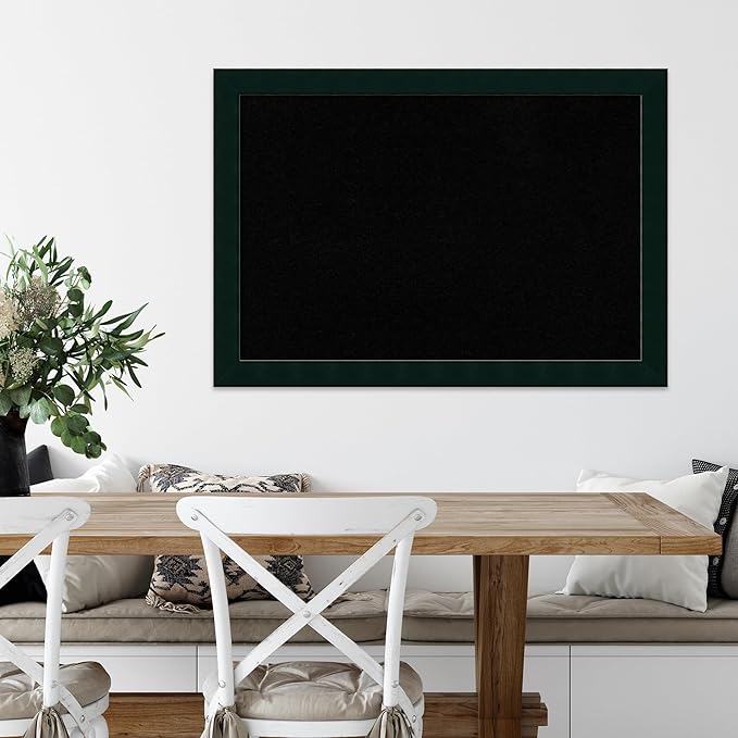 Amanti Art Black Cork Board for Wall, 28x40 Vision Board with Black Wood Frame, Large Corkboard Office Decor for Home Organization, Modern Corkboard Pinboard to Display Items for Home Organization in