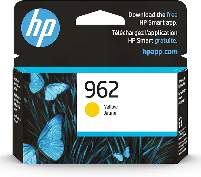HP 962 Yellow Ink Cartridge | Works with HP OfficeJet 9010 Series, HP OfficeJet Pro 9010, 9020 Series | Eligible for Instant Ink | 3HZ98AN
